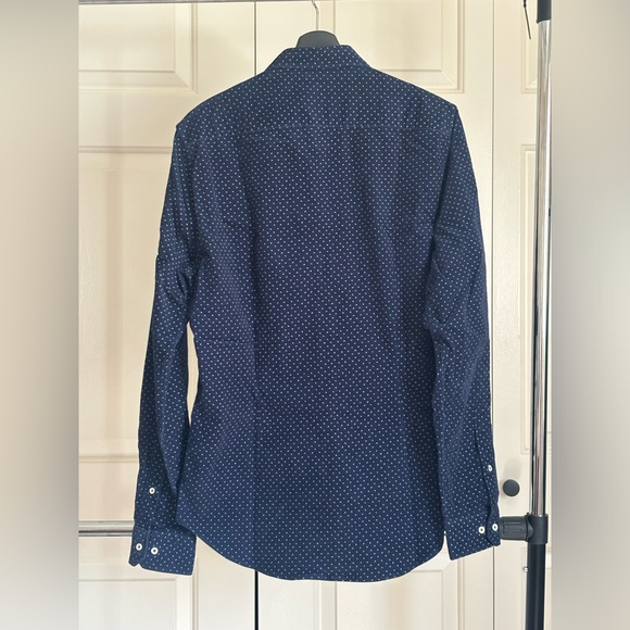 Zara Men’s Slim Fit Dark Blue Paisley Shirt – Size Medium - Picture 2 of 7